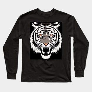 Majestic tiger in black and white vector - 3 Long Sleeve T-Shirt